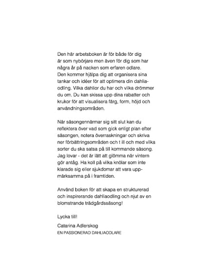 Mina dahlior -  En arbetsbok för dahliaälskare