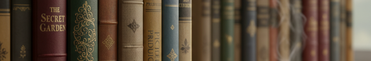 hylla med böcker close up